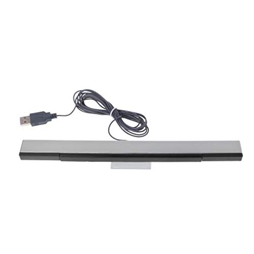 Max-Tonsen Wii Wired Receiver USB-Schnittstelle Infrarotstrahl Wired Remote Sensor Bar Receiver Inductor Kompatibel mit Wii Remote Game Zubehör-Grau von Max-Tonsen