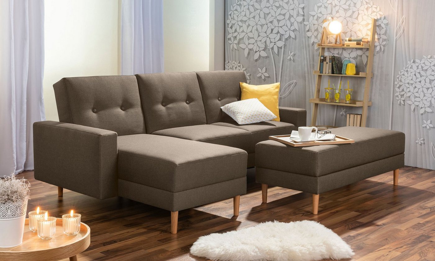 Max Winzer® Ecksofa Schlafsofa Ecksofa Just Cool Funktionssofa Stauraumhocker sahara, 1 Stück, Liegefläche ca. 170x200 cm, Rückenlehne 5-fach verstellbar von Max Winzer®