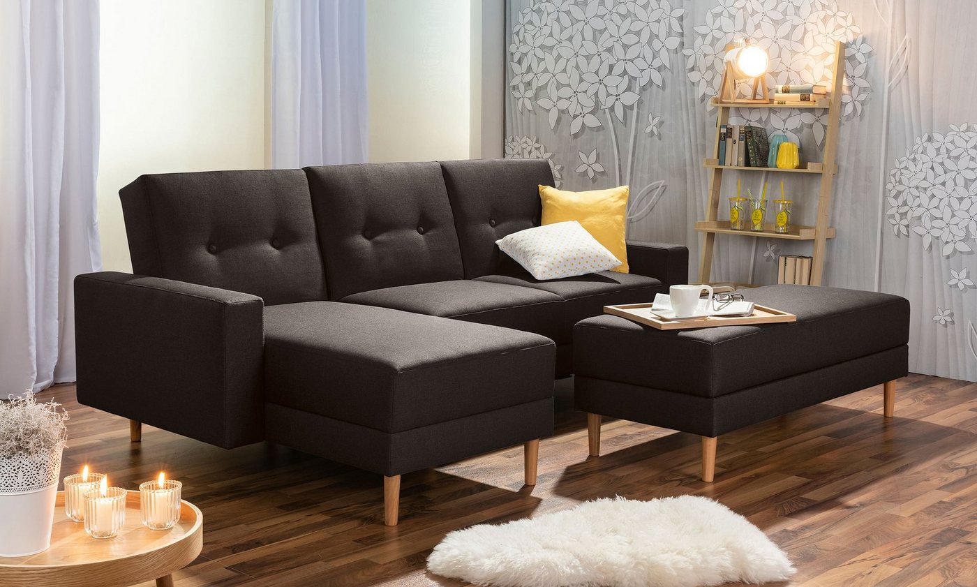 Max Winzer® Ecksofa Schlafsofa Ecksofa Just Cool Funktionssofa Stauraumhocker schoko, 1 Stück, Liegefläche ca. 170x200 cm, Rückenlehne 5-fach verstellbar von Max Winzer®