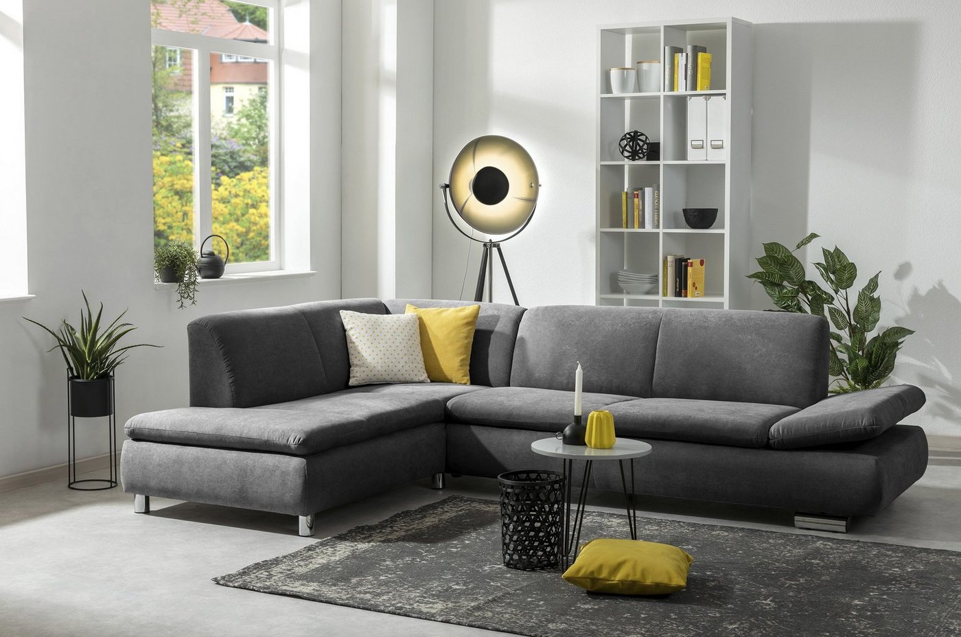 Max Winzer® Ecksofa Terrence Ecksofa links Sofa 2,5-Sitzer rechts Flachgewebe anthrazit, 1 Stück, Made in Germany von Max Winzer®