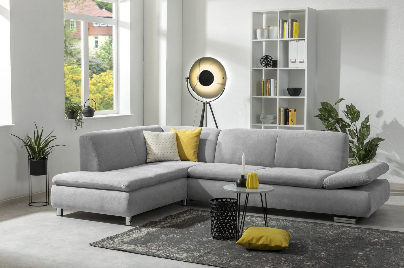 Max Winzer® Ecksofa Terrence Ecksofa links mit Sofa 2,5-Sitzer rechts Flachgewebe hellgrau, 1 Stück, Made in Germany von Max Winzer®