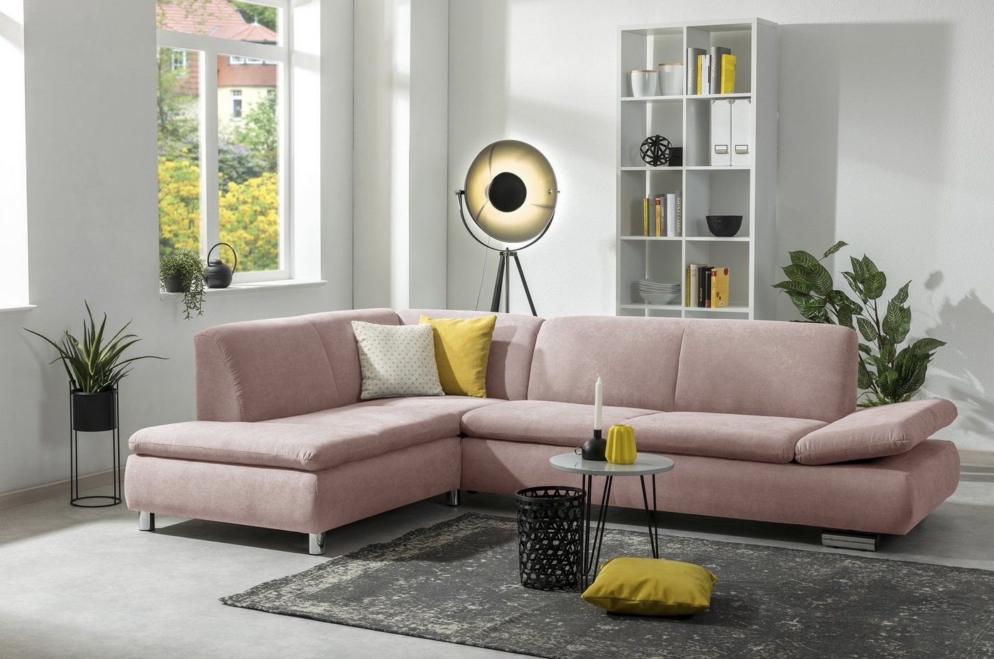 Max Winzer® Ecksofa Terrence Ecksofa links mit Sofa 2,5-Sitzer rechts Flachgewebe rosé, 1 Stück, Made in Germany von Max Winzer®