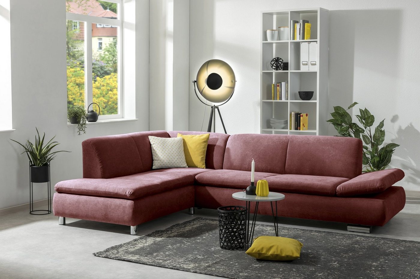 Max Winzer® Ecksofa Terrence Ecksofa links mit Sofa 2,5-Sitzer rechts Flachgewebe rot, 1 Stück, Made in Germany von Max Winzer®