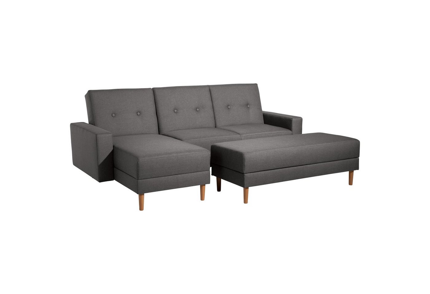 Max Winzer® Ecksofa Schlafsofa Ecksofa Just Cool Funktionssofa Stauraumhocker anthrazit, 1 Stück, Liegefläche ca. 170x200 cm, Rückenlehne 5-fach verstellbar von Max Winzer®