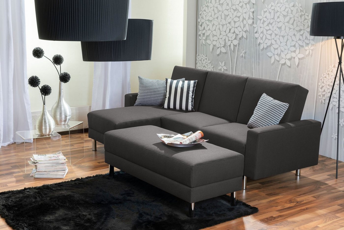 Max Winzer® Loungesofa Just Fashion Funktionssofa Flachgewebe anthrazit, 1 Stück, Made in Germany von Max Winzer®