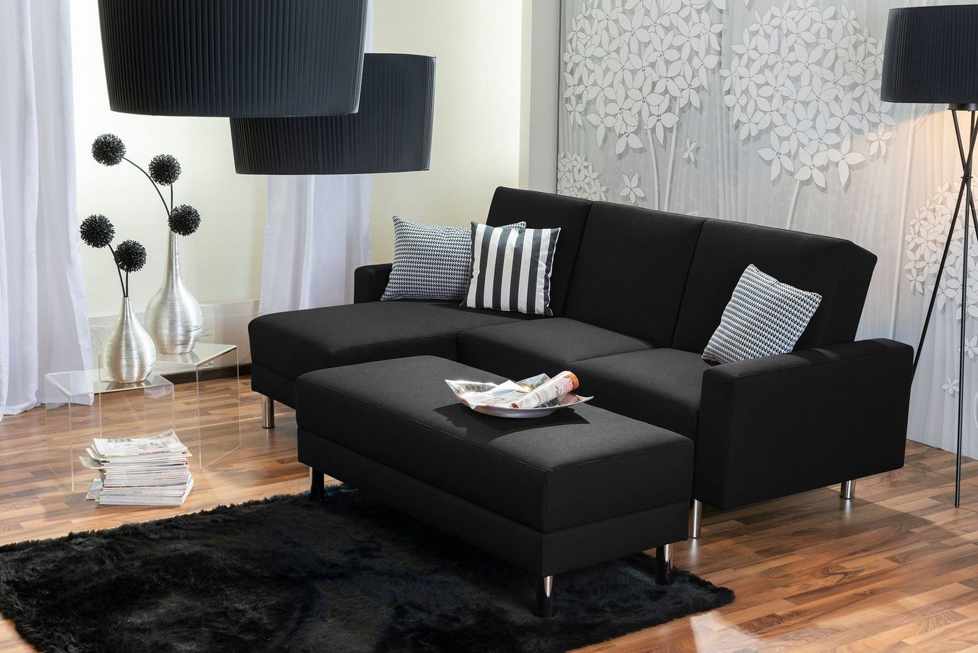 Max Winzer® Loungesofa Just Fashion Funktionssofa Flachgewebe schwarz, 1 Stück, Made in Germany von Max Winzer®