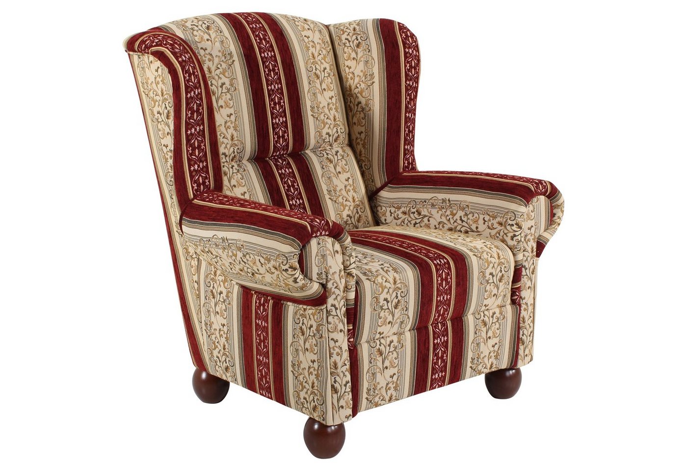 Max Winzer® Ohrensessel Monarch Ohrenbackensessel Chenille rot (1 Stück), Made in Germany von Max Winzer®