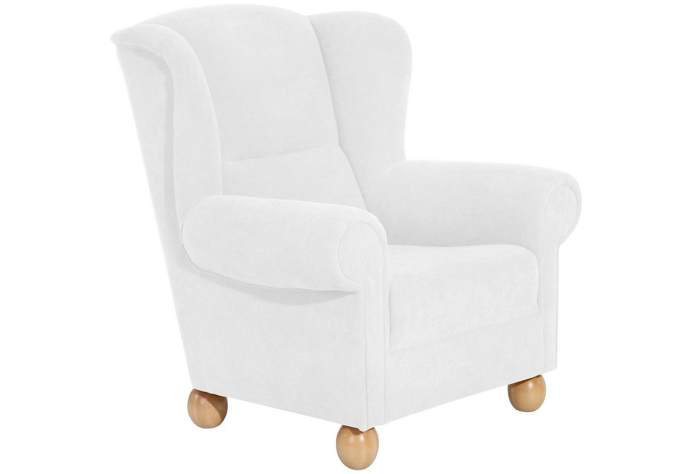 Max Winzer® Ohrensessel Monarch Ohrenbackensessel Veloursstoff creme (1 Stück), Made in Germany von Max Winzer®