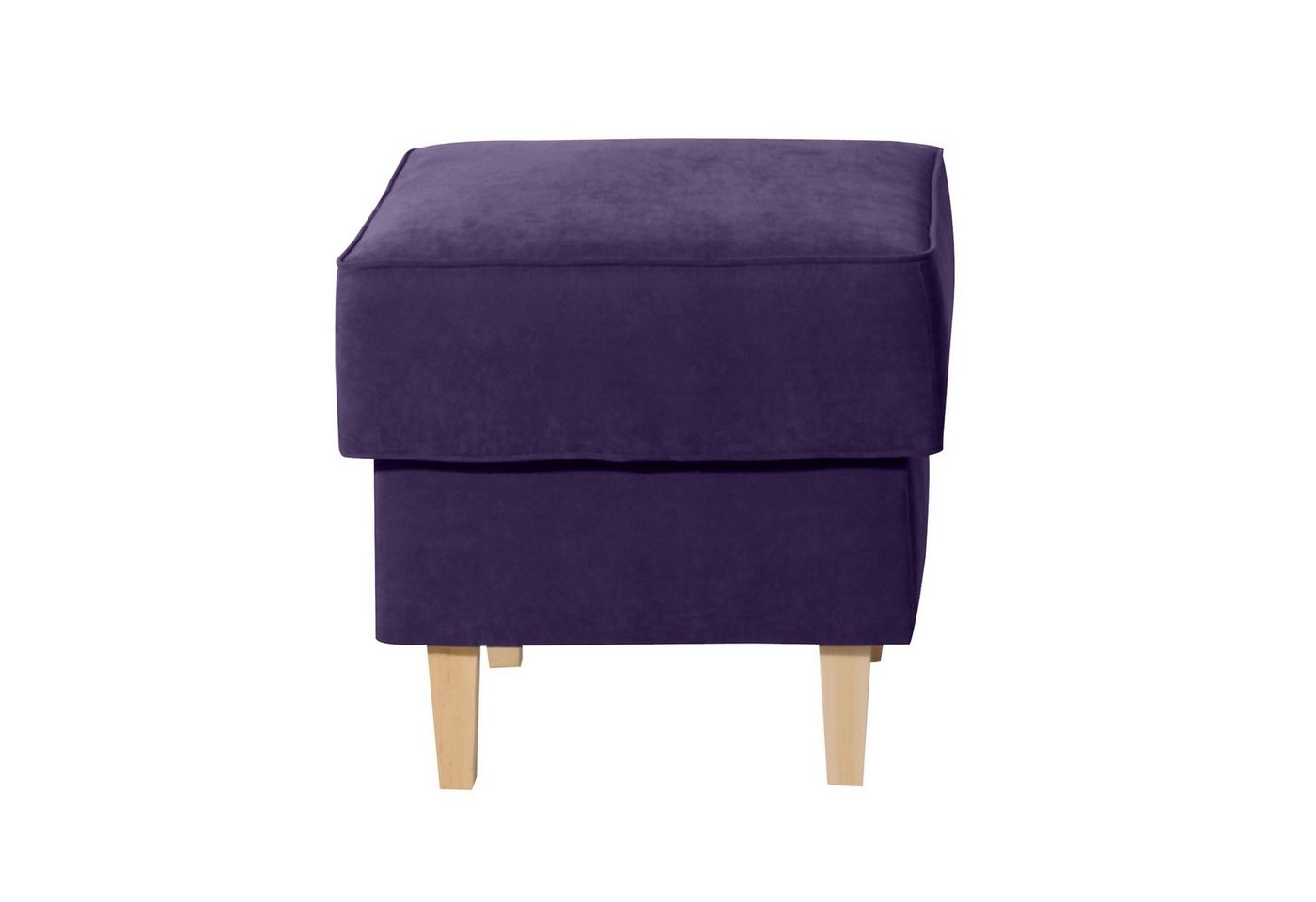 Max Winzer® Polsterhocker Lorris Hocker Velourstoff violett (1 Stück, passender Hocker zum Sessel Lorris), Made in Germany von Max Winzer®