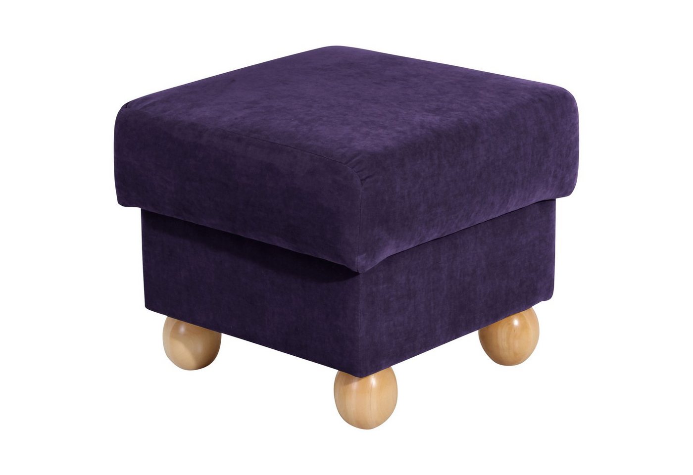 Max Winzer® Polsterhocker Monarch Hocker Veloursstoff violett (1 Stück, Passender Hocker zum Ohrenbackensessel Monarch), Made in Germany von Max Winzer®