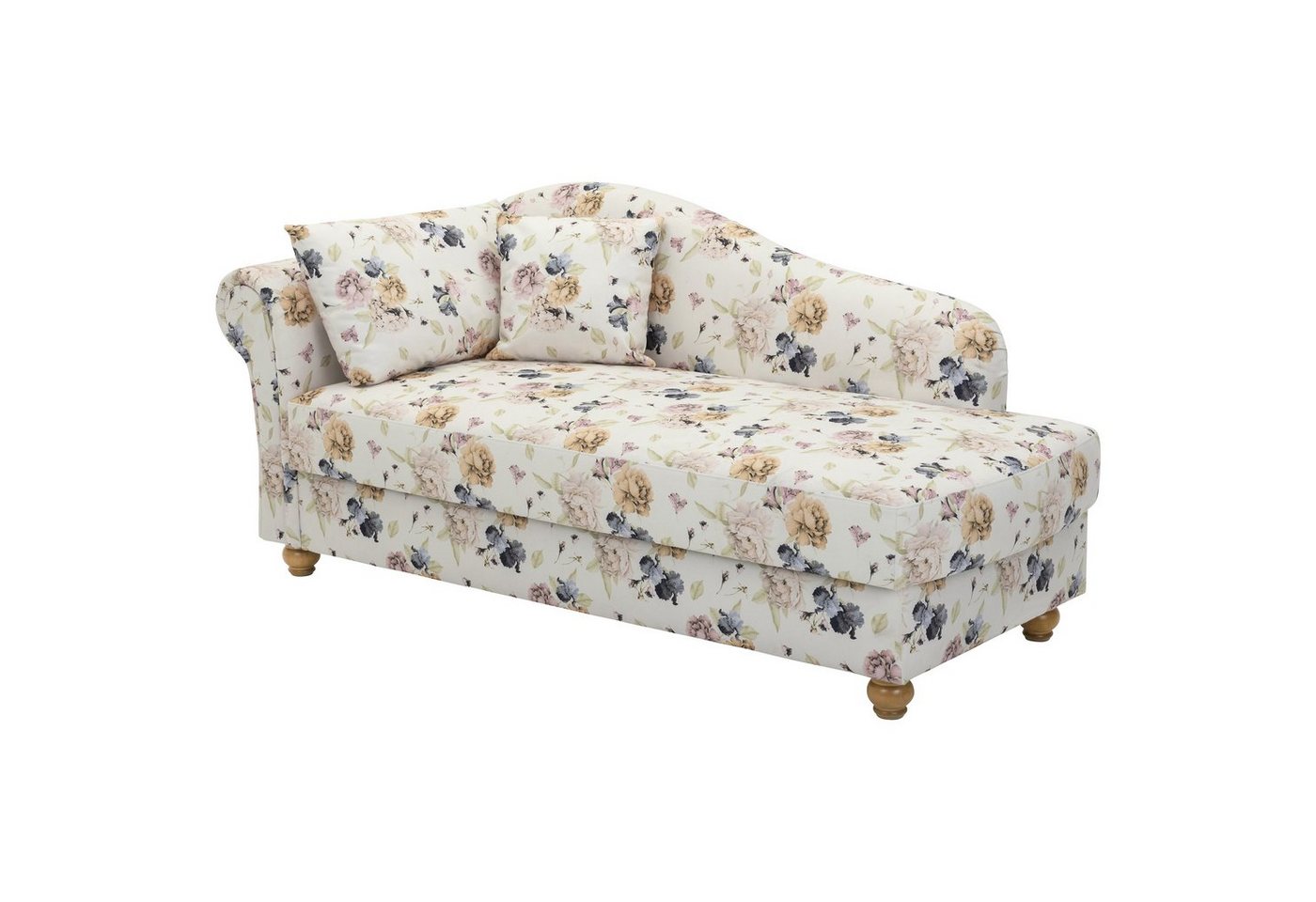 Max Winzer® Recamiere Recamiere Evelyn mit Armteil links Flachgewebe floral Liegesofa, 1 Stück, Stauraum unter der Sitzfläche von Max Winzer®