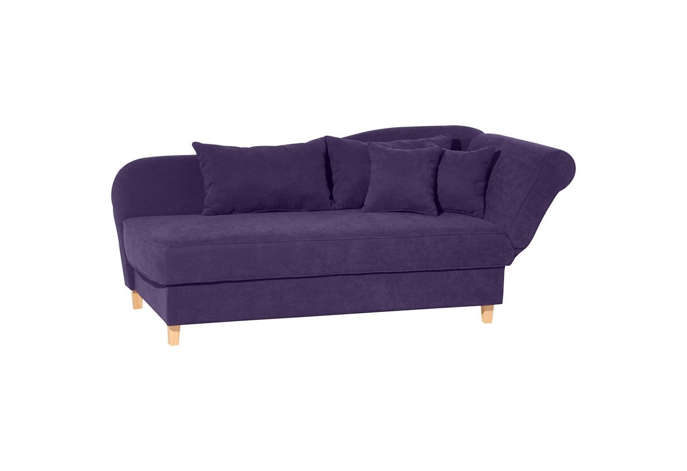 Max Winzer® Recamiere Selma Recamiere mit Armteil rechts klappbar Velourstoff violett, 1 Stück, Made in Germany von Max Winzer®