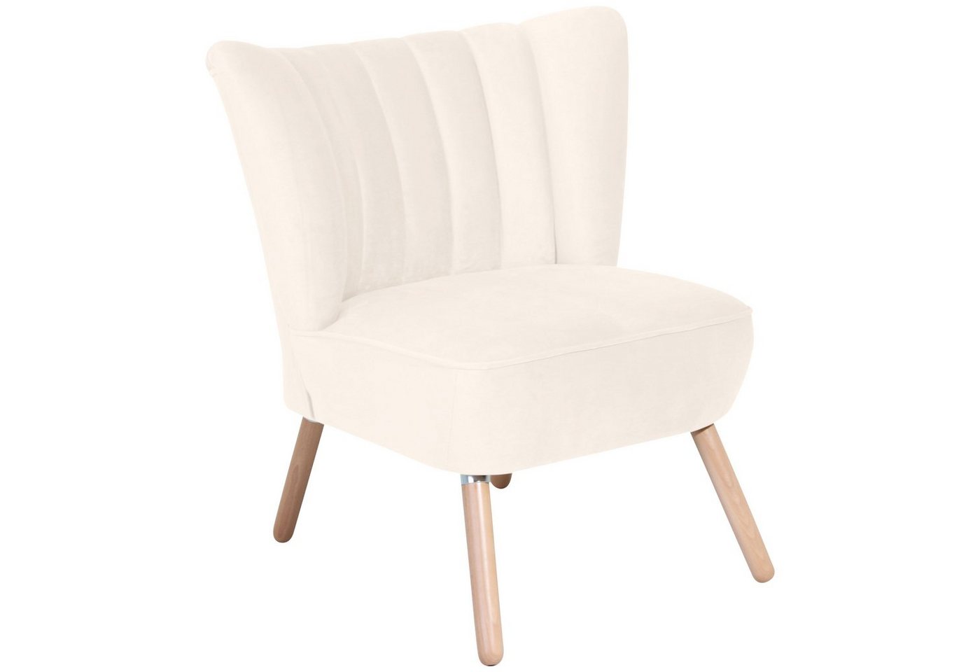 Max Winzer® Sessel Alessandro Sessel Samtvelour creme (1 Stück), Made in Germany von Max Winzer®