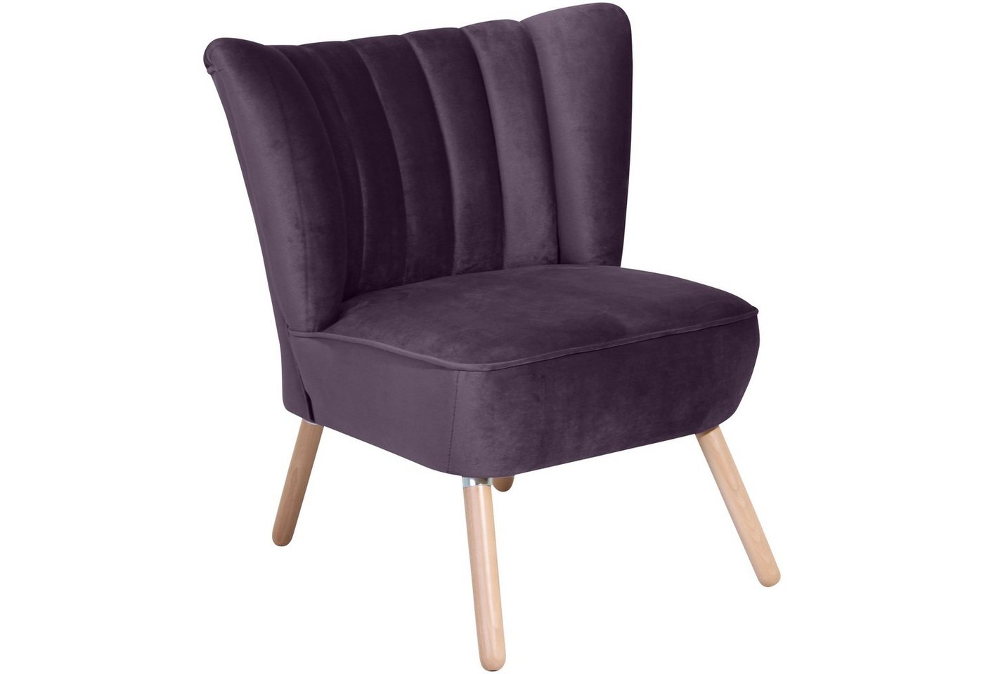 Max Winzer® Sessel Alessandro Sessel Samtvelour purple (1 Stück), Made in Germany von Max Winzer®