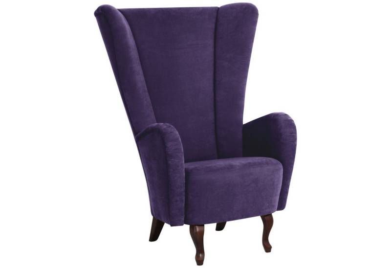 Max Winzer® Sessel Aurora Hochlehnsessel Velourstoff violett (1 Stück), Made in Germany von Max Winzer®