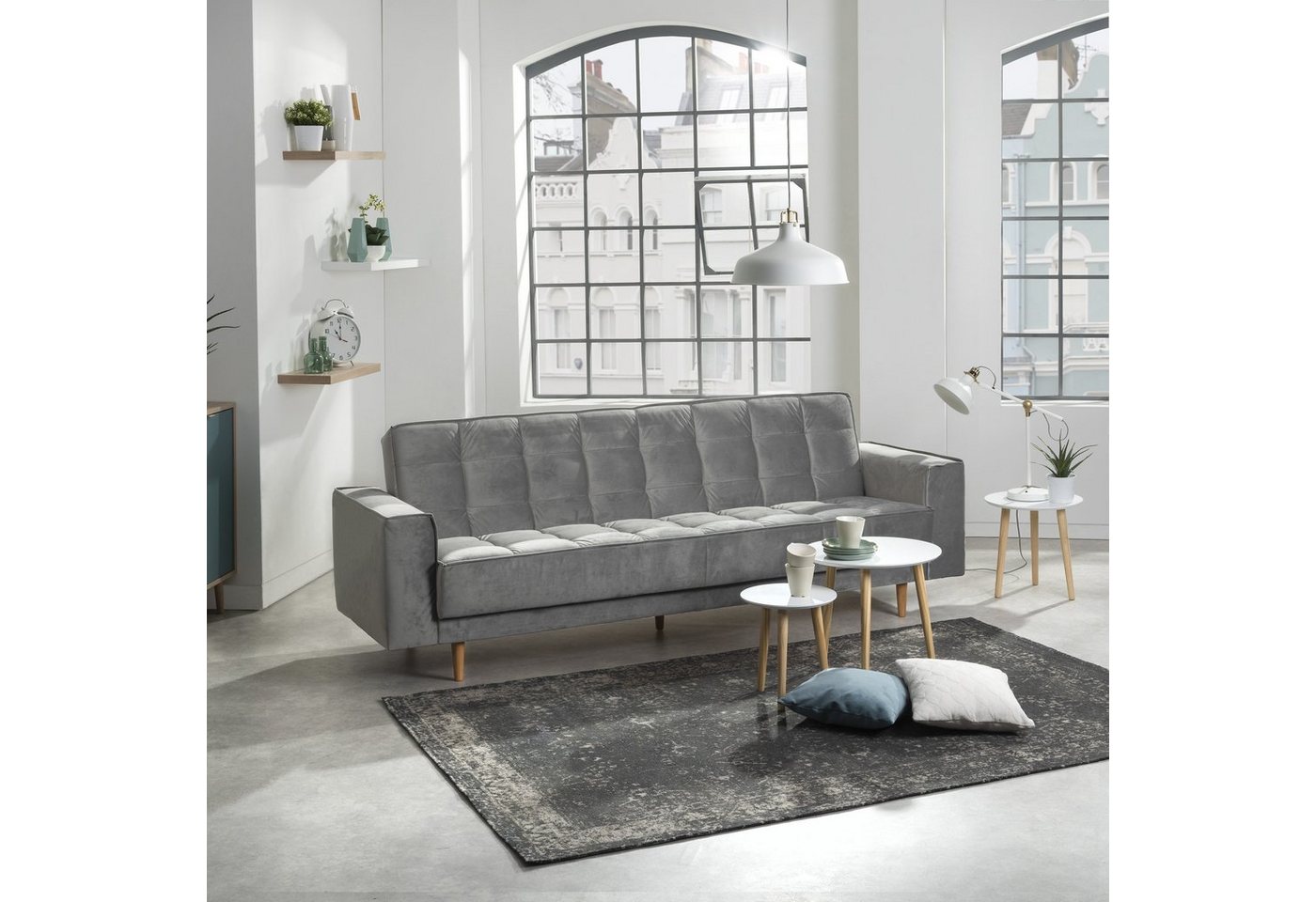 Max Winzer® Sofa Josephine, Sofa 3-Sitzer mit Bettfunktion Samt von Max Winzer®