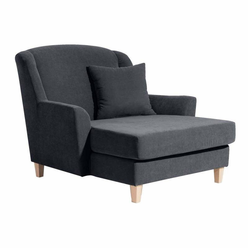 Big-Sessel Julia, inkl. 1x Zierkissen 55x55cm Veloursstoff anthrazit Big-Sessel Julia, inkl. 1x Zierkissen 55x55cm Veloursstoff anthrazit von Max Winzer