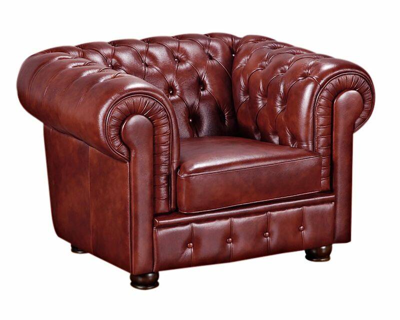 Chesterfield Sessel Bristol Wischleder rot von Max Winzer