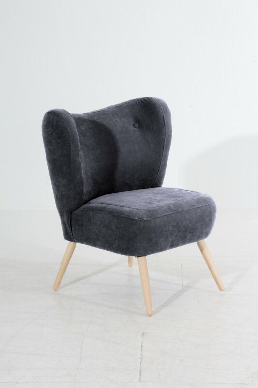 Cocktailsessel Stella Veloursstoff anthrazit von Max Winzer