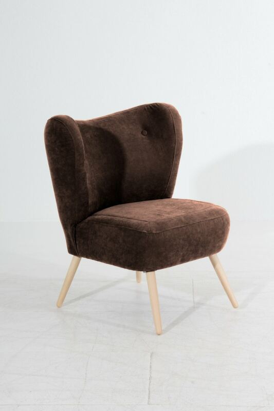 Cocktailsessel Stella Veloursstoff braun von Max Winzer