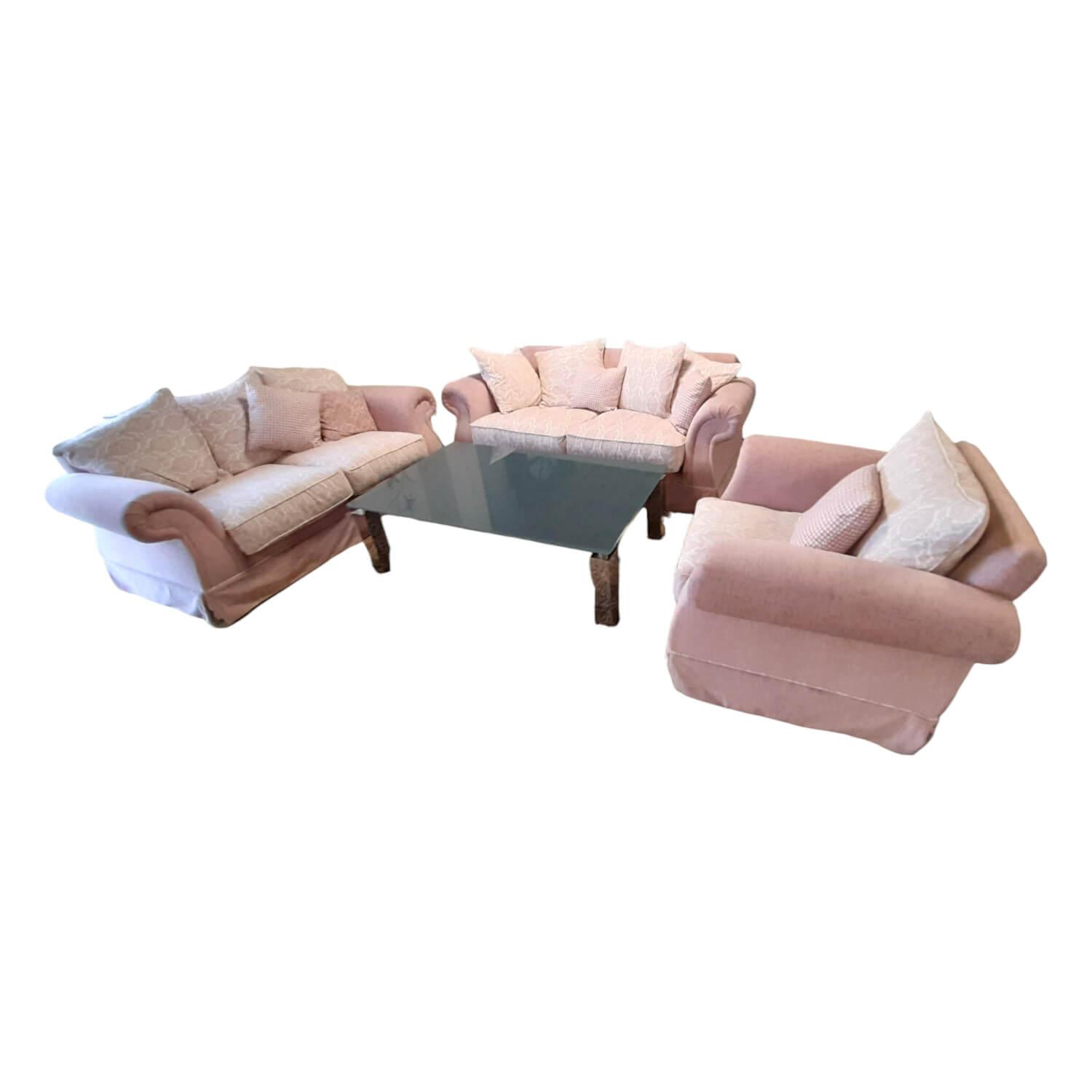 Garnitur Summerville Stoff 240020 / 06 Rose 2 Sofas 1 Sessel von Max Winzer