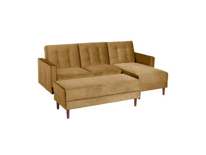 Max Winzer® Ecksofa Easy Relax, Funktionssofa mit Hocker Samt, goldfarben, mais von Max-Winzer