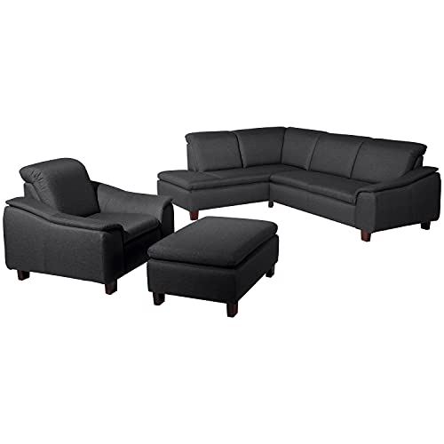 Max Winzer Ecksofa Links mit Sofa 2,5-Sitzer rechts Aaron Flachgewebe Graphit von Max Winzer