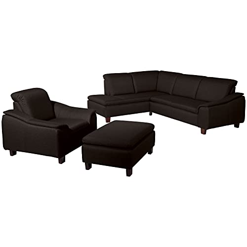 Max Winzer Ecksofa Links mit Sofa 2,5-Sitzer rechts Aaron Flachgewebe Schoko von Max Winzer