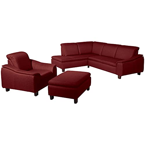 Max Winzer Ecksofa Links mit Sofa 2,5-Sitzer rechts Aaron Flachgewebe rot von Max Winzer