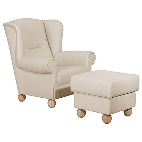 Max Winzer Ohrenbackensessel Monarch Kunstleder beige von Max Winzer