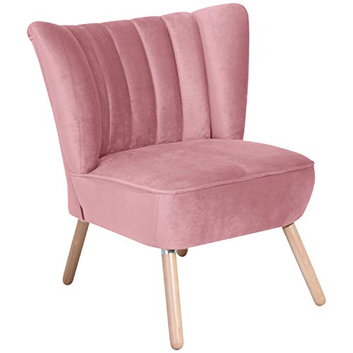 Max Winzer Sessel Alessandro Samtvelours rosé, 70 x 66 x 80 cm, 2877-1100-2044206-F01 von Max Winzer