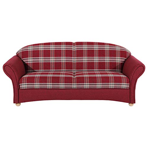 Max Winzer Sofa 2,5-Sitzer Corona Flachgewebe rot von Max Winzer