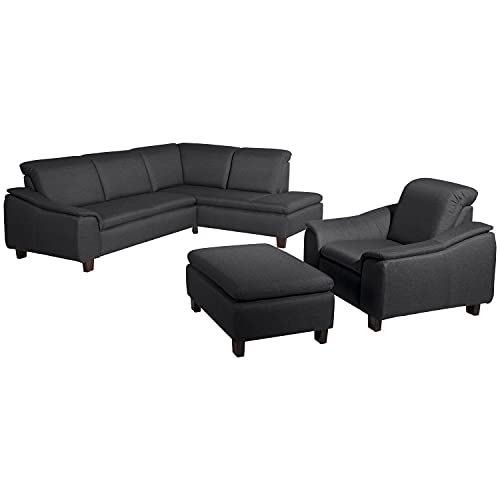 Max Winzer Sofa 2,5-Sitzer Links mit Ecksofa rechts Aaron Flachgewebe Graphit von Max Winzer