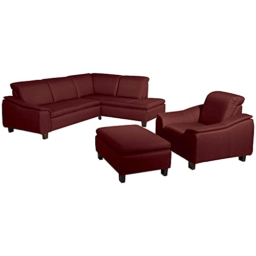 Max Winzer Sofa 2,5-Sitzer Links mit Ecksofa rechts Aaron Flachgewebe rot von Max Winzer