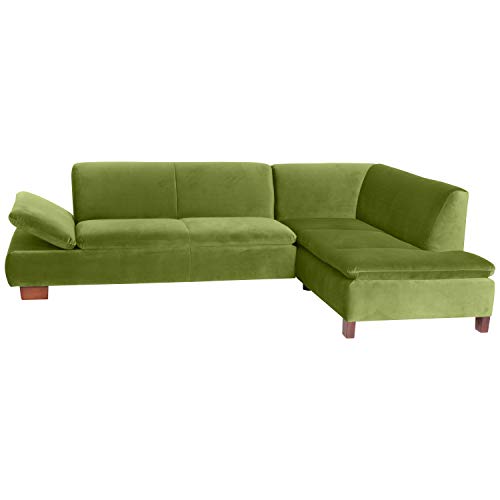 Max Winzer Sofa 2,5-Sitzer Links mit Ecksofa rechts Terrence Samtvelours Oliv von Max Winzer