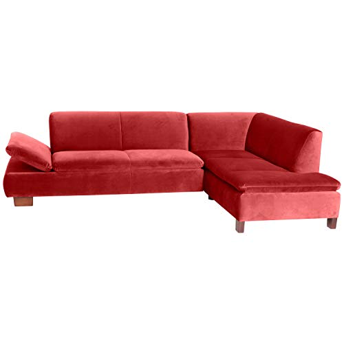 Max Winzer Sofa 2,5-Sitzer Links mit Ecksofa rechts Terrence Samtvelours Ziegel von Max Winzer