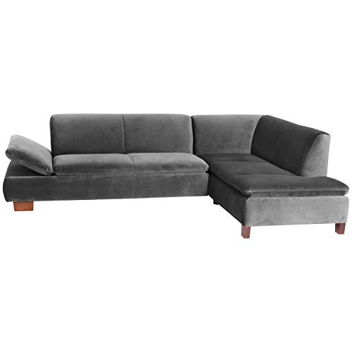 Max Winzer Sofa 2,5-Sitzer Links mit Ecksofa rechts Terrence Samtvelours anthrazit von Max Winzer