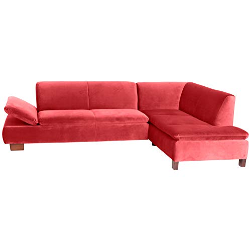 Max Winzer Sofa 2,5-Sitzer Links mit Ecksofa rechts Terrence Samtvelours rot von Max Winzer