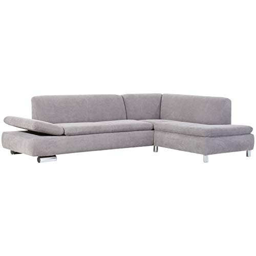 Max Winzer Sofa 2,5-Sitzer Links mit Ecksofa rechts Terrence Veloursstoff Silber von Max Winzer