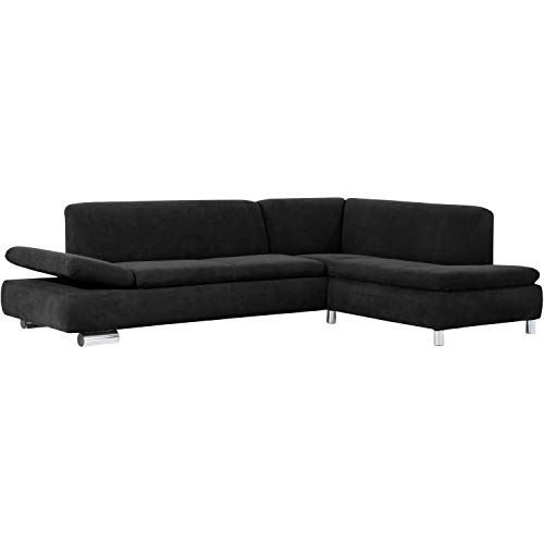 Max Winzer Sofa 2,5-Sitzer Links mit Ecksofa rechts Terrence Veloursstoff schwarz von Max Winzer