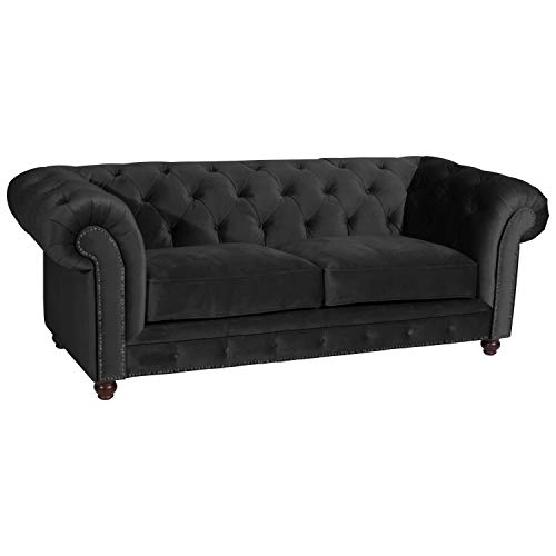 Max Winzer Sofa 2,5-Sitzer Orleans Samtvelours schwarz von Max Winzer