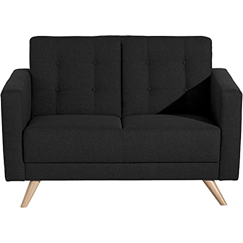 Max Winzer Sofa 2-Sitzer Julian Flachgewebe schwarz von Max Winzer