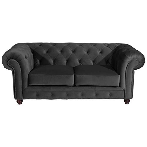 Max Winzer Sofa 2-Sitzer Orleans Samtvelours schwarz von Max Winzer