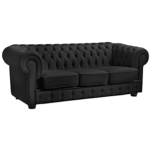 Max Winzer Sofa 3-Sitzer Bridgeport Kunstleder schwarz von Max Winzer