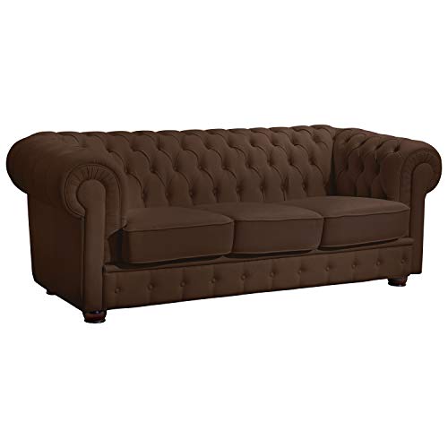 Max Winzer Sofa 3-Sitzer Bridgeport pigmentiertes Nappaleder braun von Max Winzer