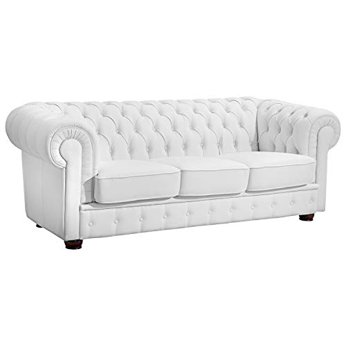 Max Winzer Sofa 3-Sitzer Bridgeport pigmentiertes Nappaleder weiß von Max Winzer