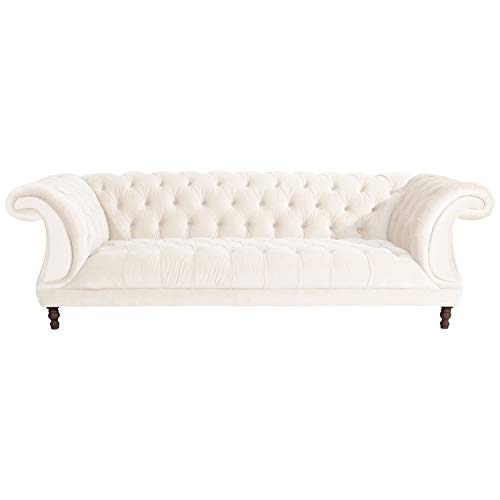 Max Winzer Sofa 3-Sitzer Ivette Samtvelours Creme, 2994-3880-2044215-F07, Breite x Tiefe x Höhe: 253 x 100 x 80 cm von Max Winzer