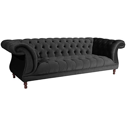 Max Winzer Sofa 3-Sitzer Ivette Samtvelours schwarz von Max Winzer