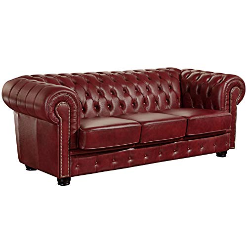 Max Winzer Sofa 3-Sitzer Norwin Wischleder rot von Max Winzer