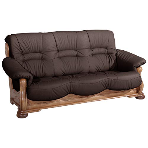 Max Winzer Sofa 3-Sitzer Tennessee Echtleder braun, Breite x Tiefe x Höhe: 205 x 95 x 95 cm, 2919-7100-9210001-F04 von Max Winzer